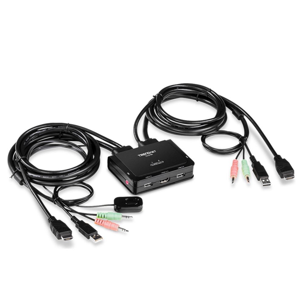 TRENDNET TK-216i -  Conmutador KVM HDMI 4K de 2 puertos