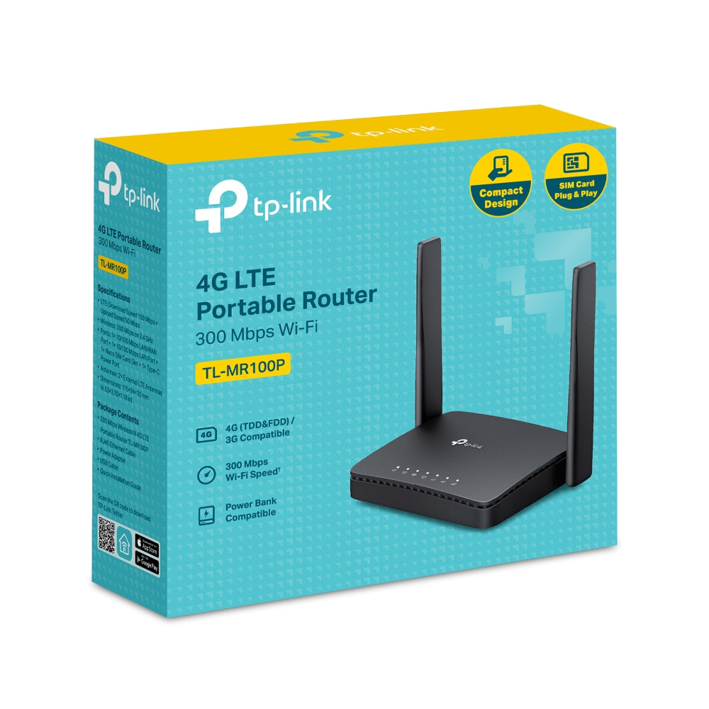 TP-LINK TL-MR100P Router Portatil WiFi N 4G LTE de 300 Mbps