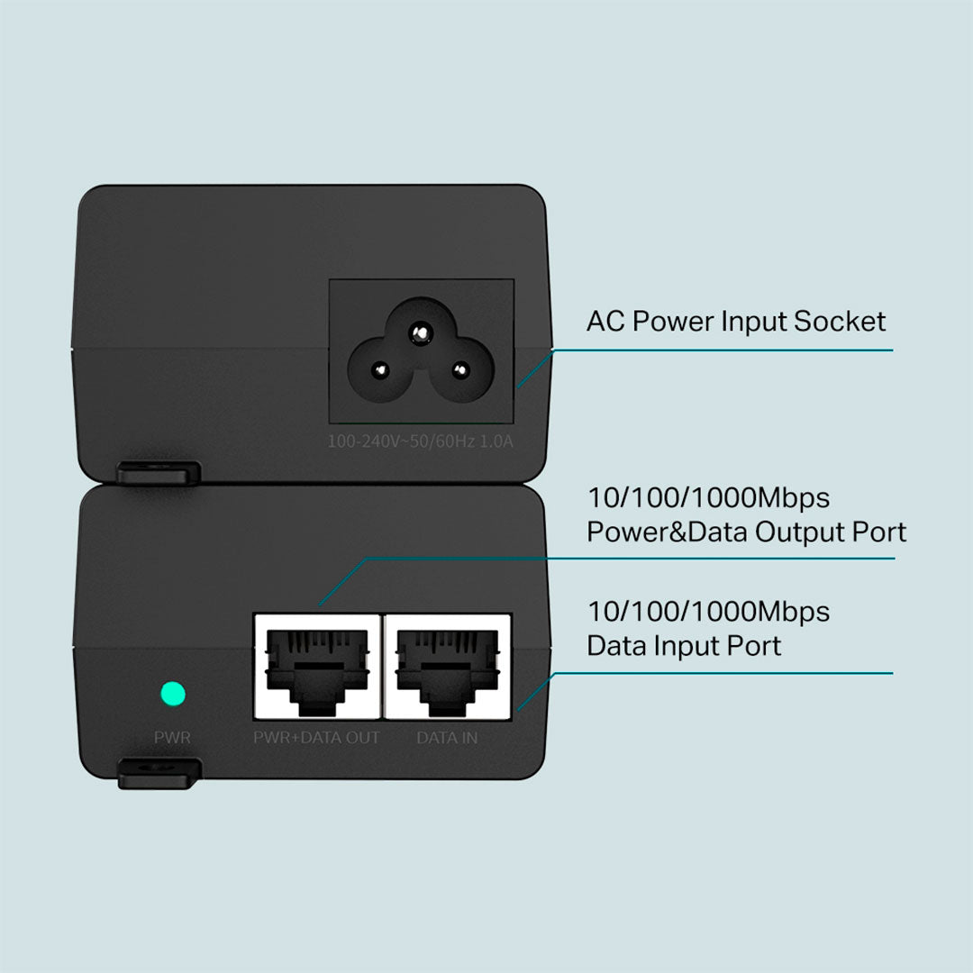 TP-LINK POE160S Inyector PoE+ Omada 2 Puertos Gigabit 30w