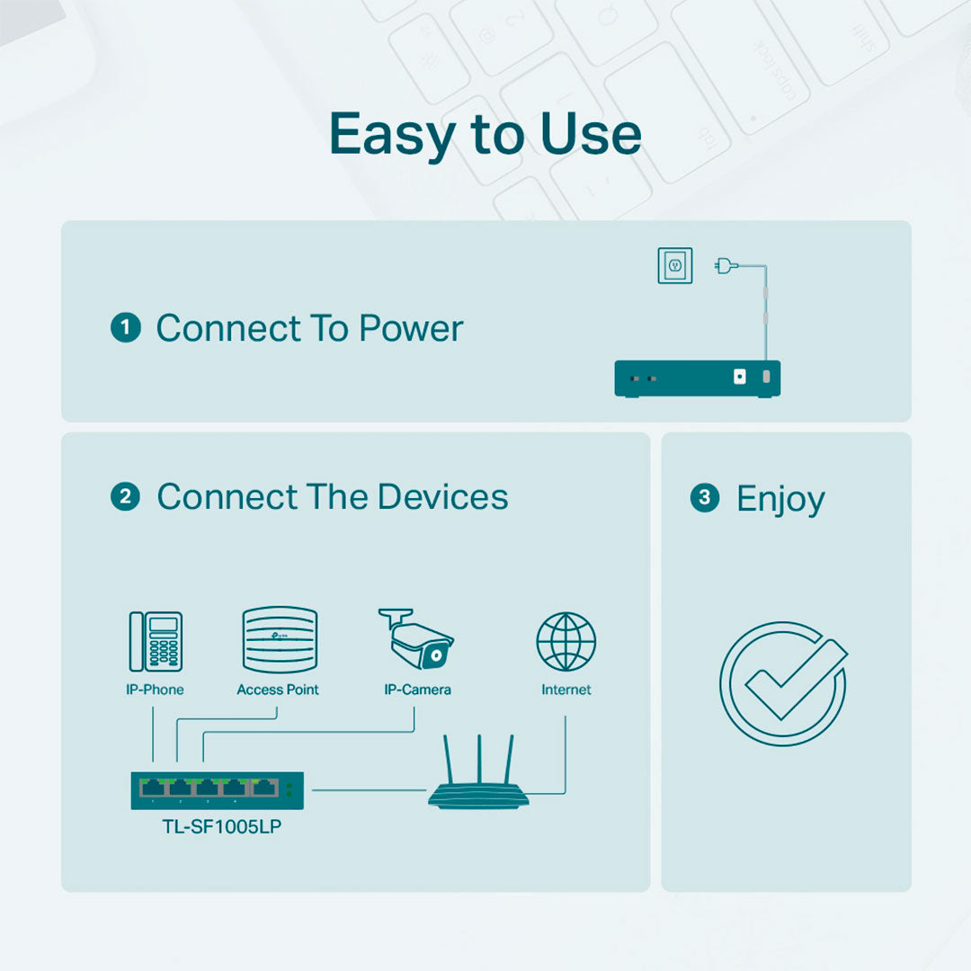 TP-LINK SF1005LP Switch 5 Puertos 10/100Mbps con 4P PoE