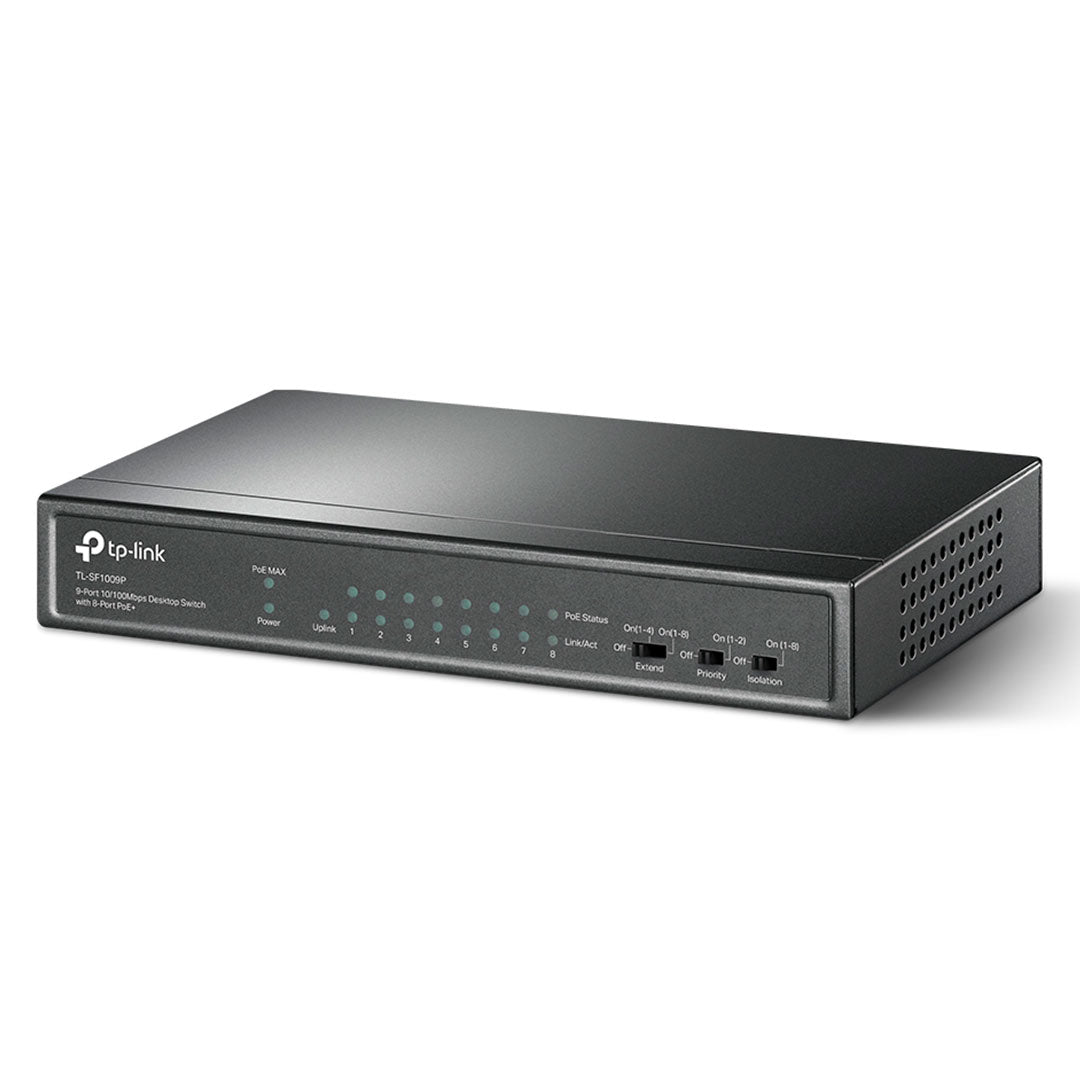 TP-LINK SF1009P Switch 9 Puertos 10/100Mbps con 8P PoE+