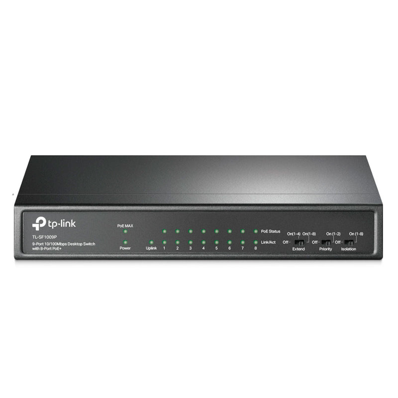 TP-LINK SF1009P Switch 9 Puertos 10/100Mbps con 8P PoE+