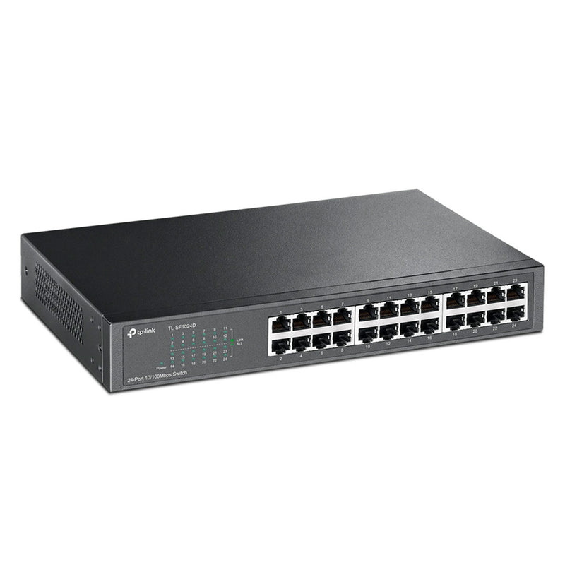 TP-LINK TL-SF1024D Switch de 24 puertos 10/100Mbps montaje en rack 13" auto MAC y MDI/MDIX