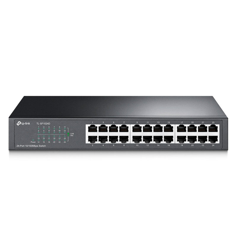 TP-LINK TL-SF1024D Switch de 24 puertos 10/100Mbps montaje en rack 13" auto MAC y MDI/MDIX