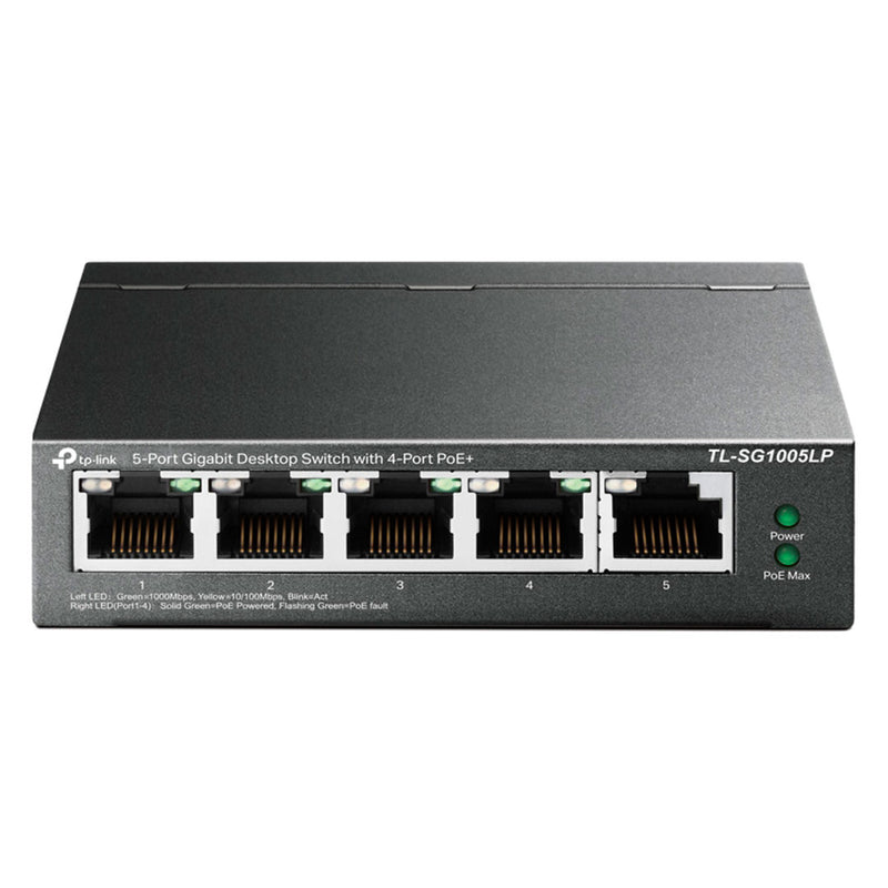 TP-LINK TL-SG1005LP Switch de escritorio Gigabit de 5 puertos con 4 puertos PoE+