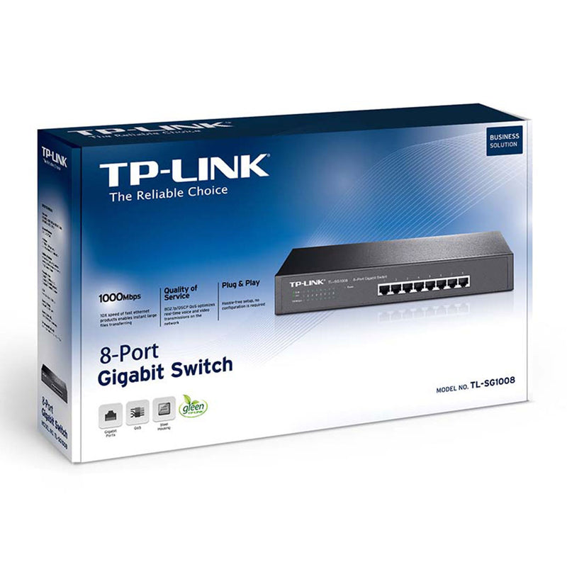 TP-LINK TL-SG1008 Switch gigabit de 8 puertos, auto MAC y MDI/MDIX