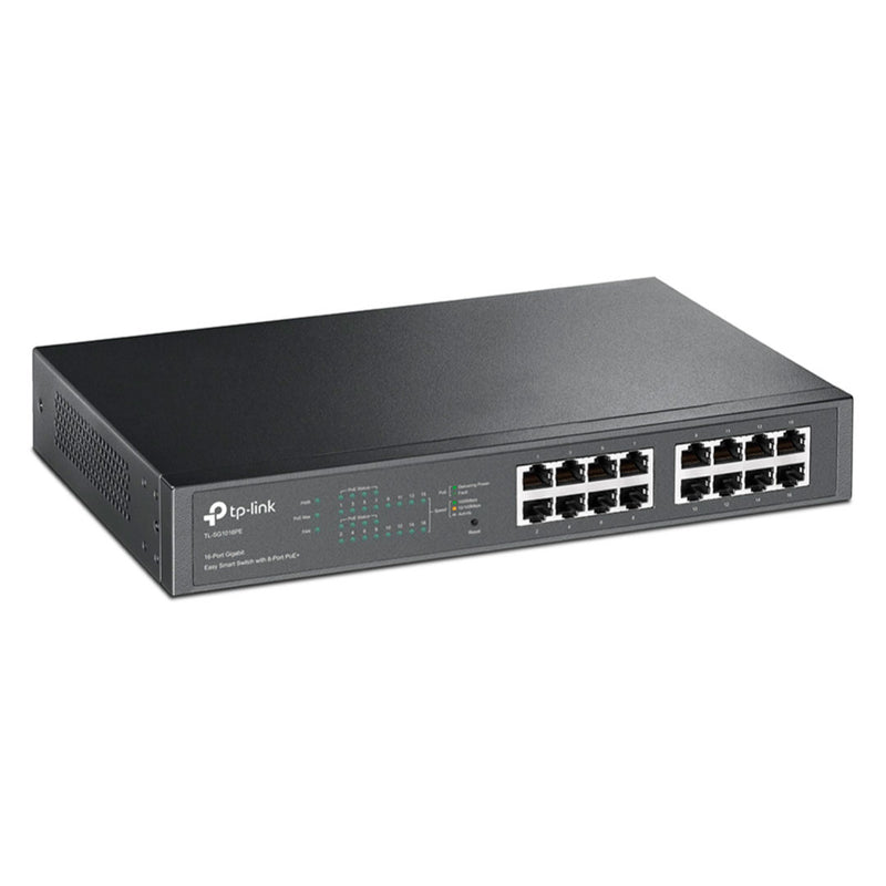 TP-LINK TL-SG1016PE Switch gigabit de 16 puertos con 8 puertos POE+, 110W auto MDI/MDIX montaje en rack