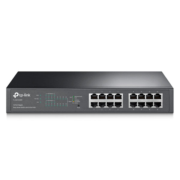 TP-LINK TL-SG1016PE Switch gigabit de 16 puertos con 8 puertos POE+, 110W auto MDI/MDIX montaje en rack