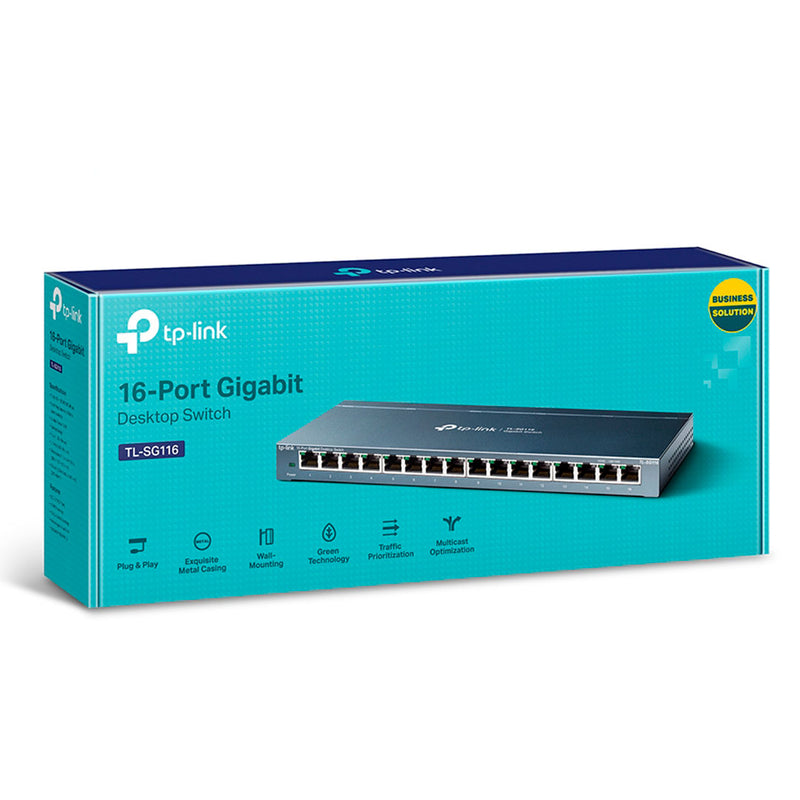 TP-LINK TL-SG116 Switch gigabit de 16 puertos 10/100/1000Mbps auto MDI/MDIX