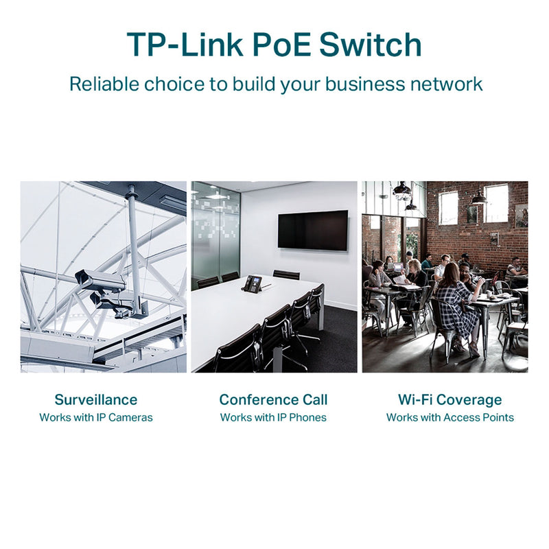 TP-LINK TL-SG1218MPE Switch gigabit inteligente de 18 puertos con 16 puertos POE+, 2 puertos gigabit no PoE 2 ranuras SFP 192W