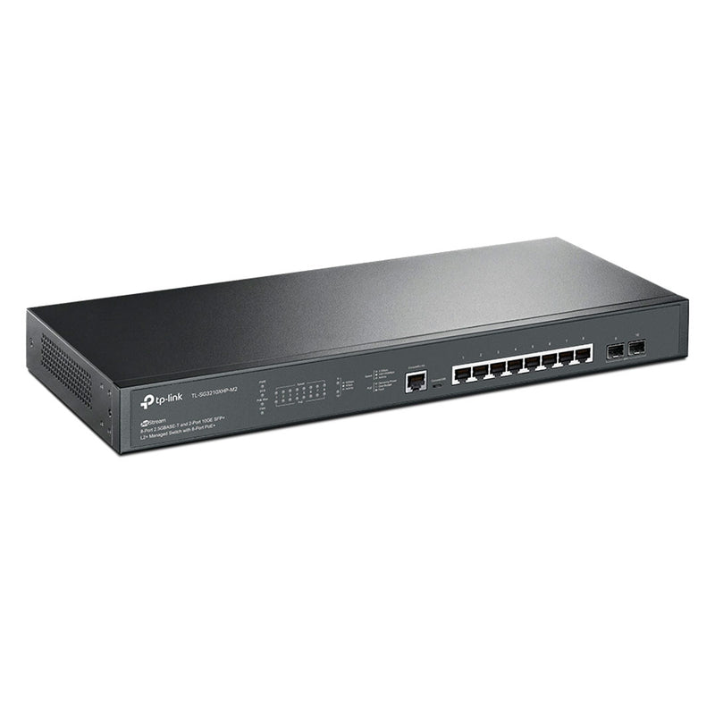 TP-LINK TL-SG3210XHP-M2 Switch administrable de 8 puertos 2.5GBASE-T POE+, 2 puertos 10GE SFP+ L2+