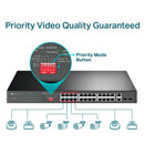 TP-LINK TL-SL1226P Non-Manageable Gigabit PoE+ Switch with 24 ports at 10/100 Mbps + 2 ports