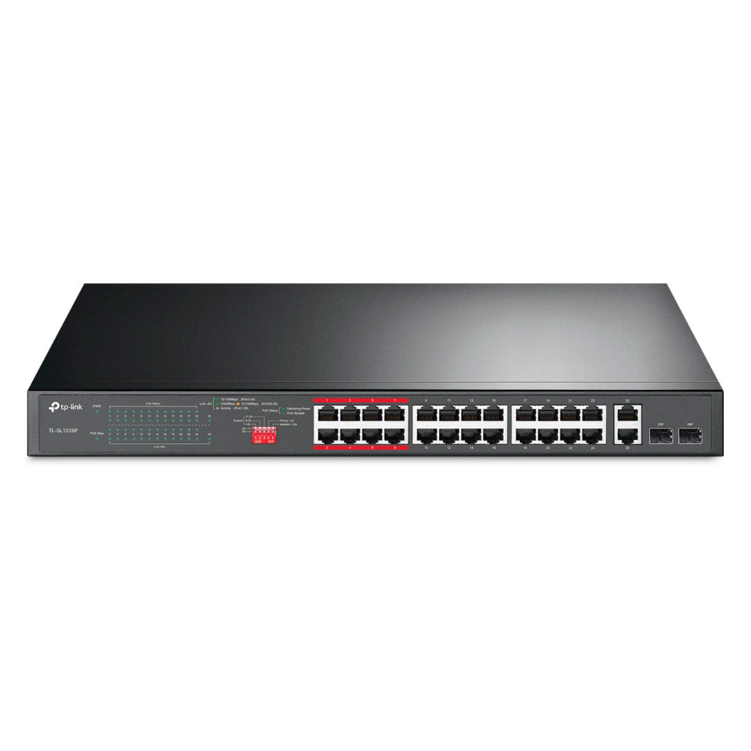 TP-LINK SL1226P Switch 24 Puertos 10/100Mbps 2P Gigabit PoE+