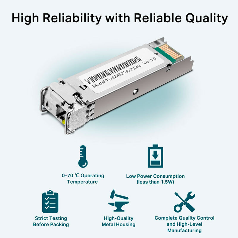 TP-LINK TL-SM321A-2 Módulo transceptor SFP LC SIMPLEX bidireccional WDM 1000Base-BX monomodo 2km