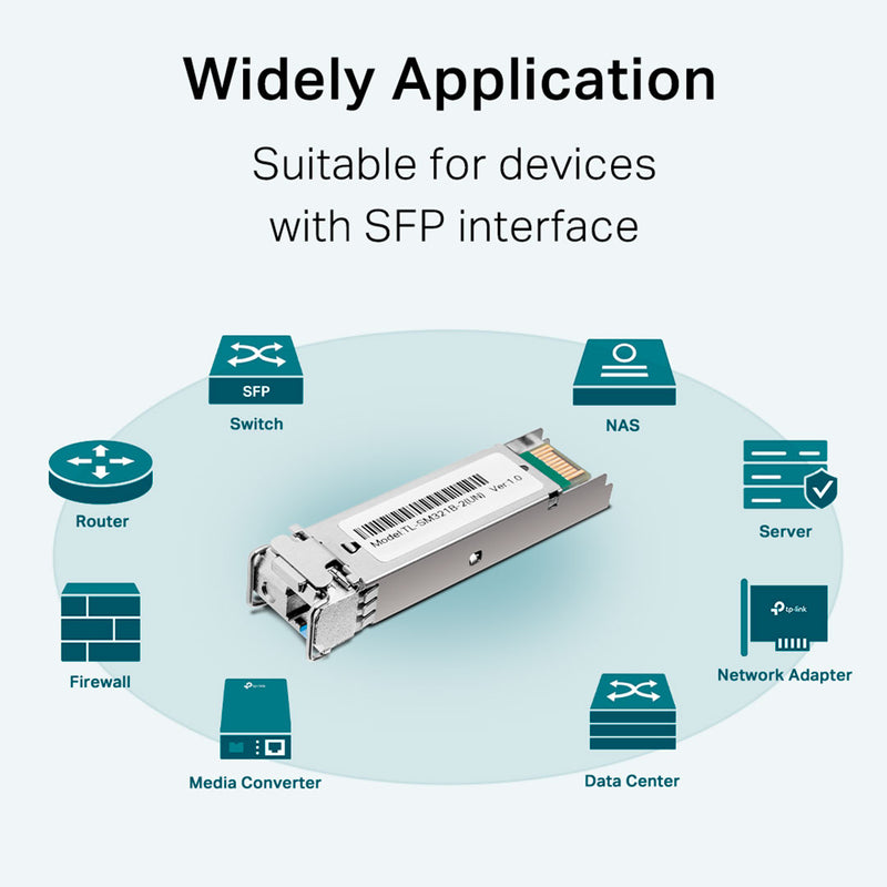 TP-LINK TL-SM321B-2 Módulo transceptor SFP LC SIMPLEX bidireccional WDM 1.25GB 1000BASE-BX monomodo 2km