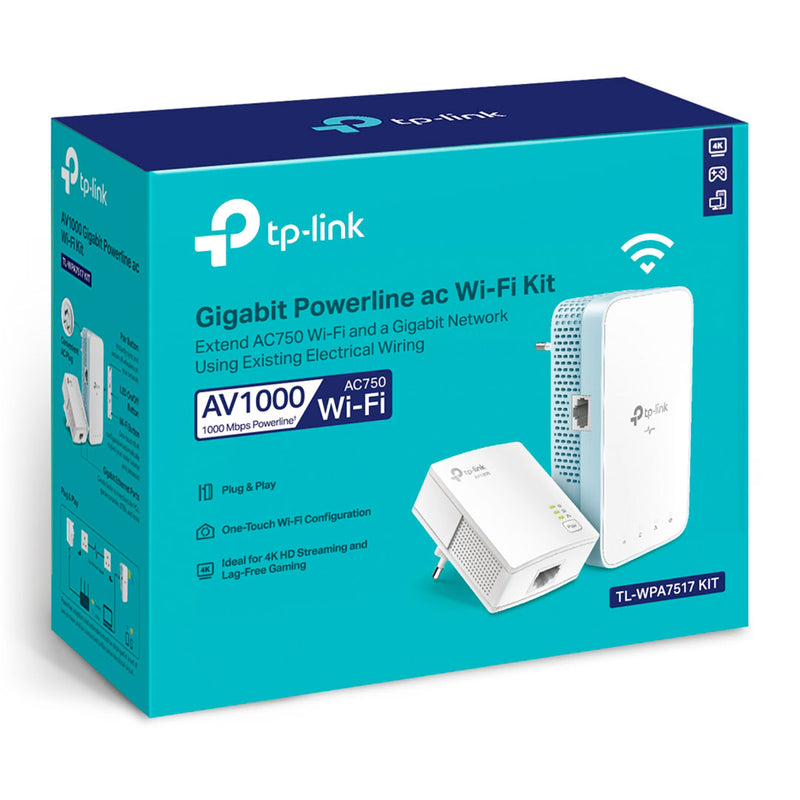 TP-LINK TL-WPA7517KIT-KIT Kit PLC Powerline AC Repetidor de señal WIFI AV1000. Doble banda