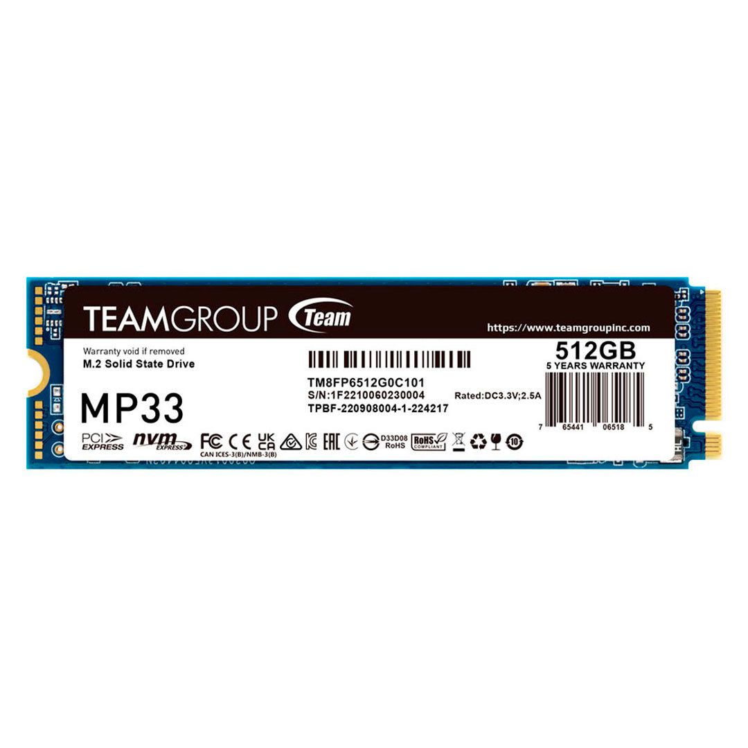 TEAMGROUP TG MP33 SSD Disco Sólido 512GB NVMe M.2