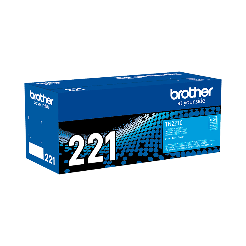 BROTHER TN221C Toner Color Cyan con Rendimiento de 1400 Paginas