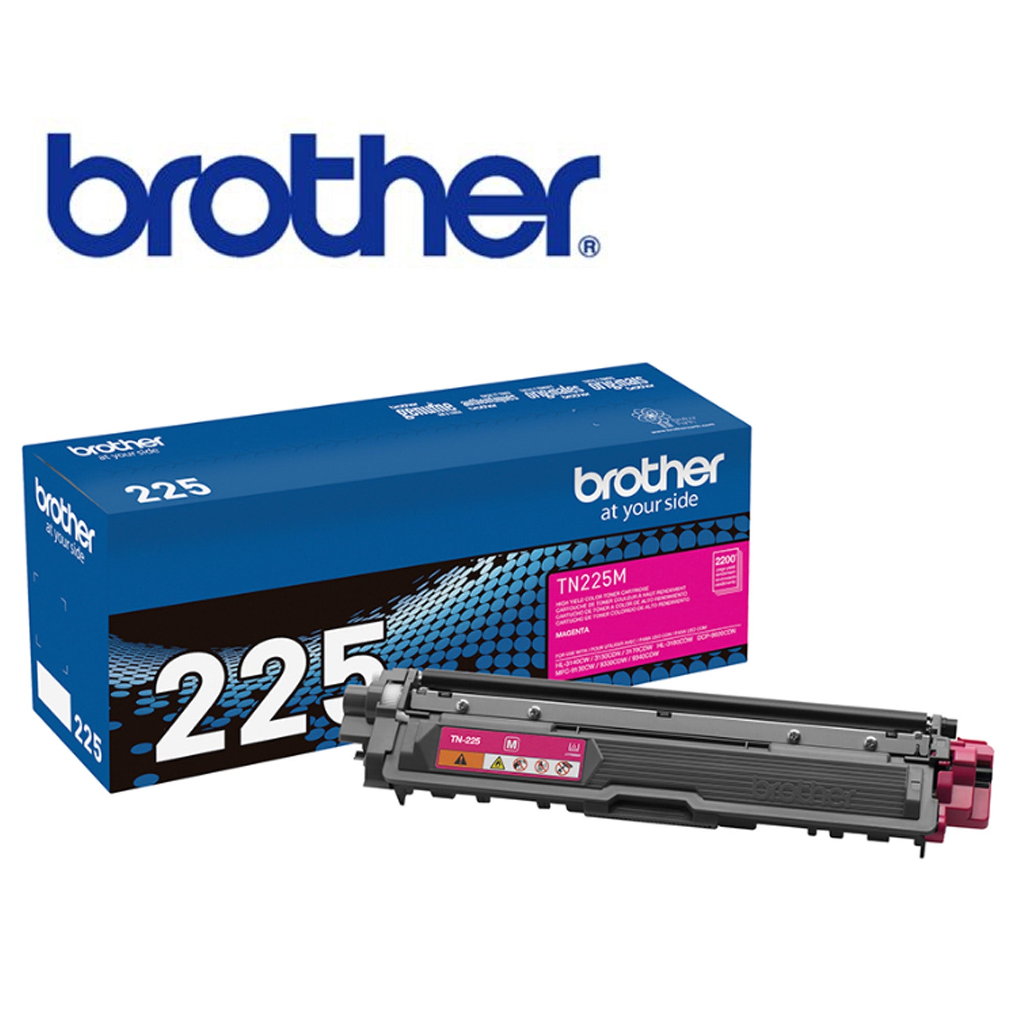 BROTHER TN225M Toner Color Magenta con Rendimiento de 2200 Paginas