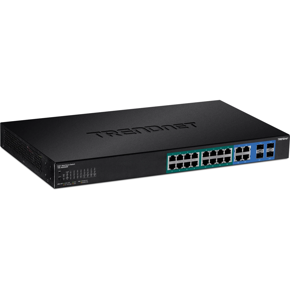 TRENDNET TPE-1620WSF Switch 20 Puertos PoE+ Web Smart Gigabit