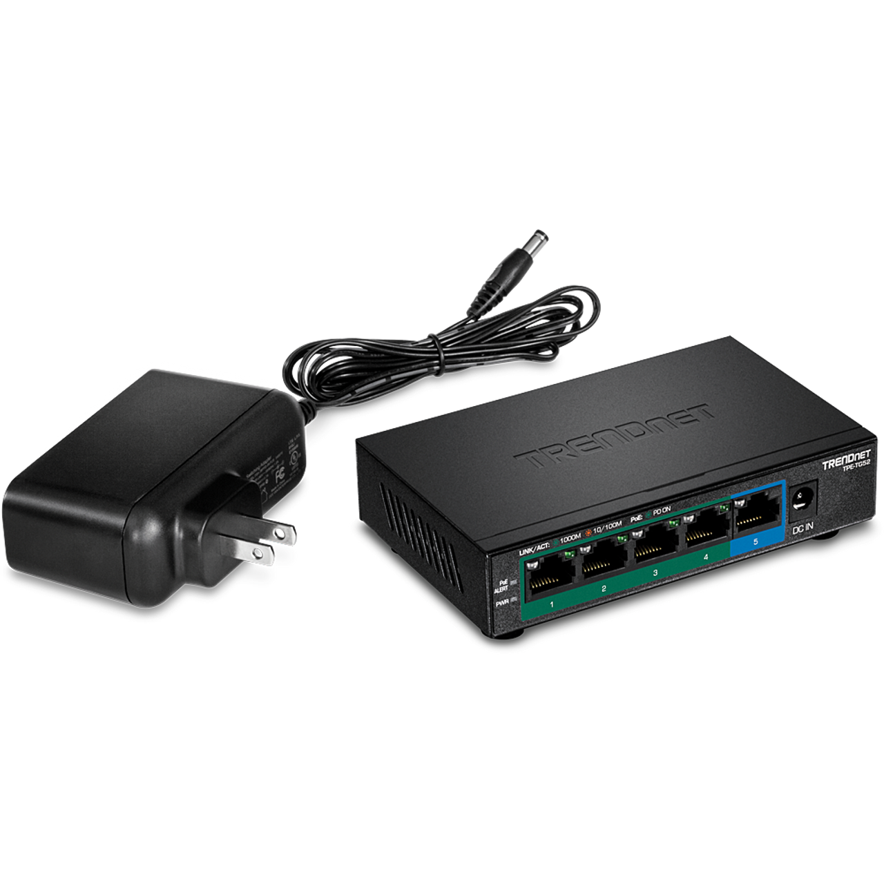 TRENDNET TPE-TG52 Switch Gigabit PoE de 5 puertos 31W