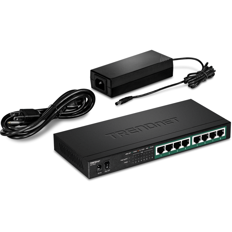 TRENDNET TPE-TG83 - Switch Gigabit PoE GREENnet de 8 portas e 105 W