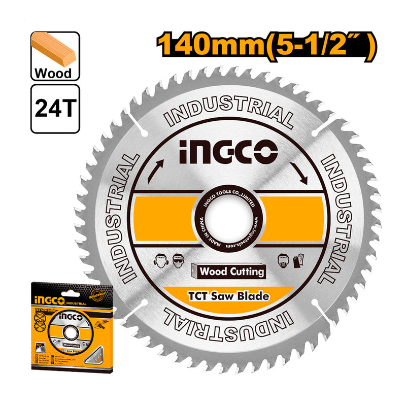 INGCO TSB114041 Disco de sierra circular para madera Industrial. 24 dientes. 140mm/5-1/2"