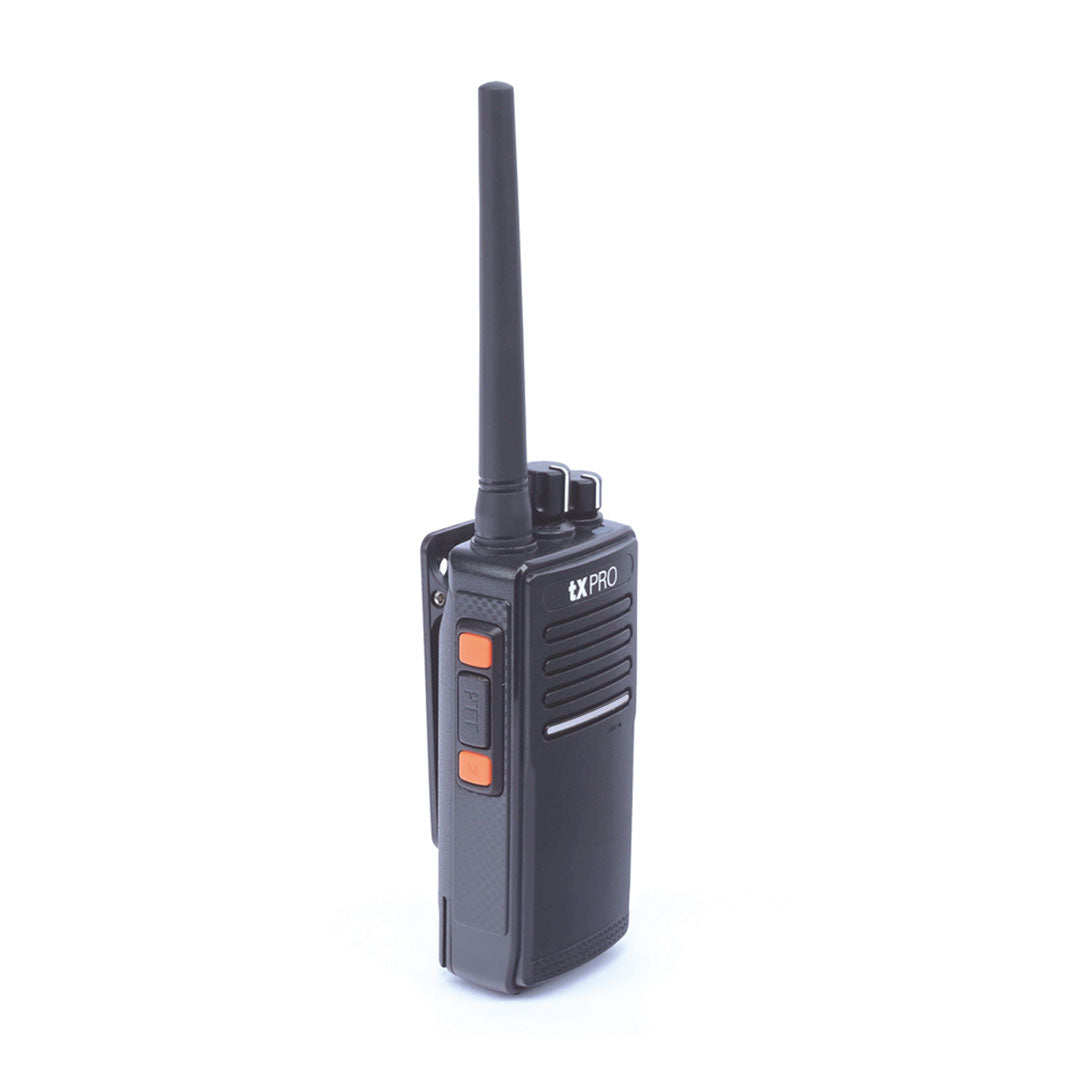 TXPRO TX680 AV Radio portatil VHF 136-174 MHz 5 W, incluye antena, batería, cargador y clip