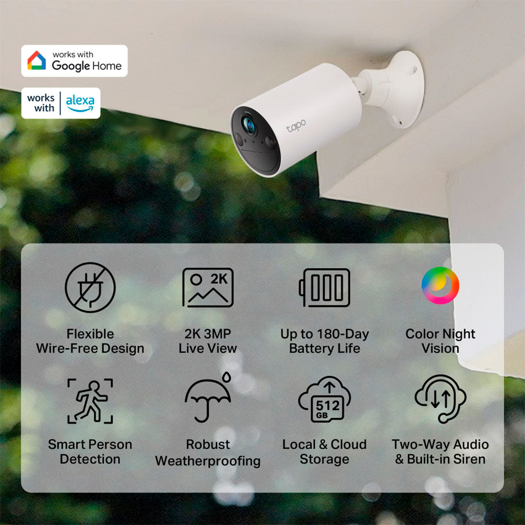 TP-LINK Tapo C410 Cámara de Seguridad, WIFI 3MP 2K Smart