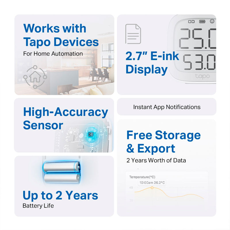 TP-LINK Tapo T315 Monitor de temperatura y humedad Smart