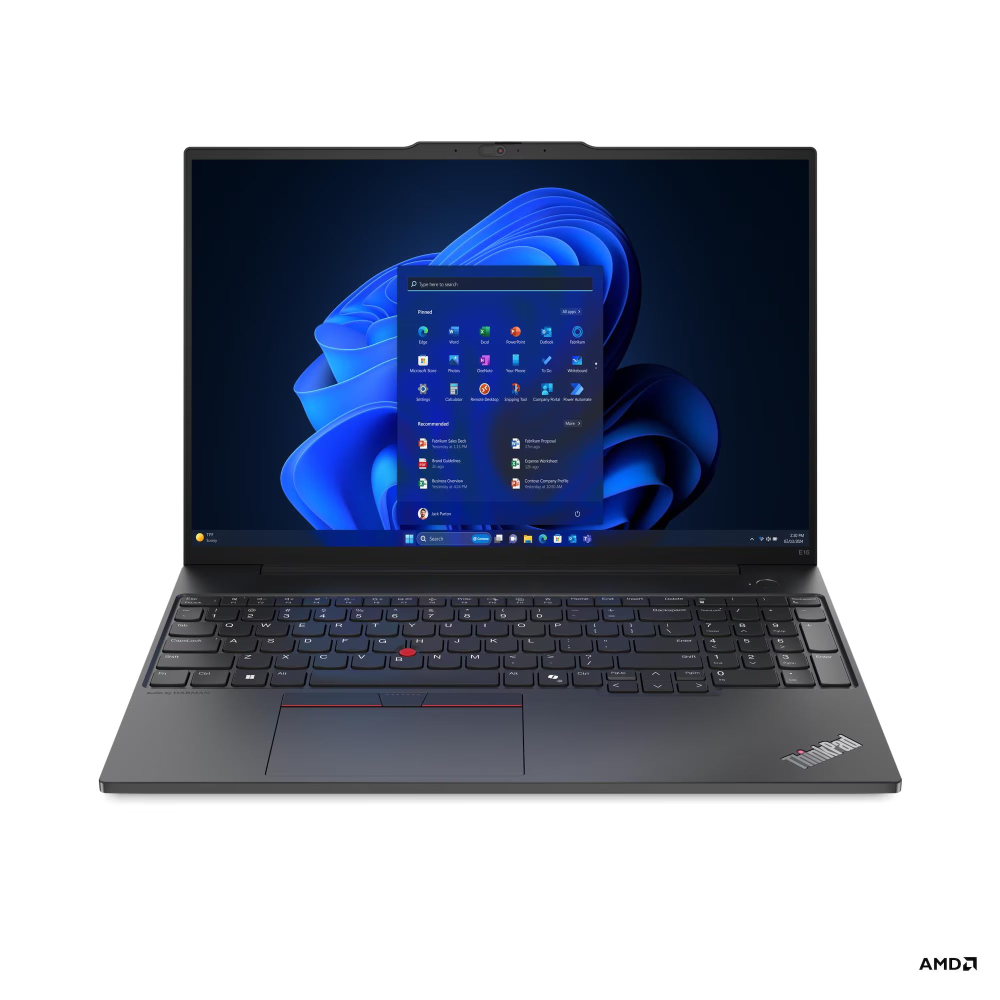LENOVO ThinkPad E16 Gen 2 (AMD) Laptop 16" WUXGA IPS AMD Ryzen 7 7735HS 4.75GHz 16GB DDR5 512GB SSD Windows 11 Pro 21M6000ALM