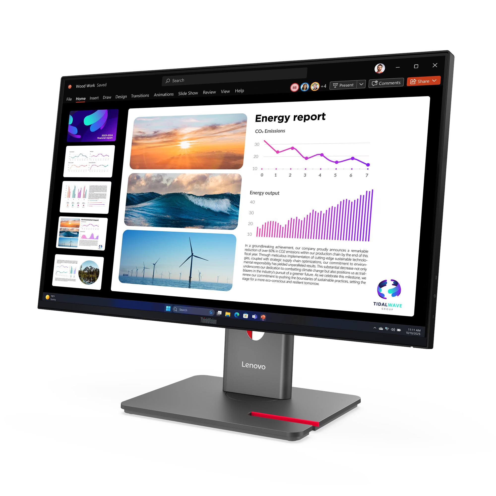 LENOVO ThinkVision P24Q-40 Monitor Plano 23.8“ 2560x1440 WLED 123 DPI 64B2GAR1LA