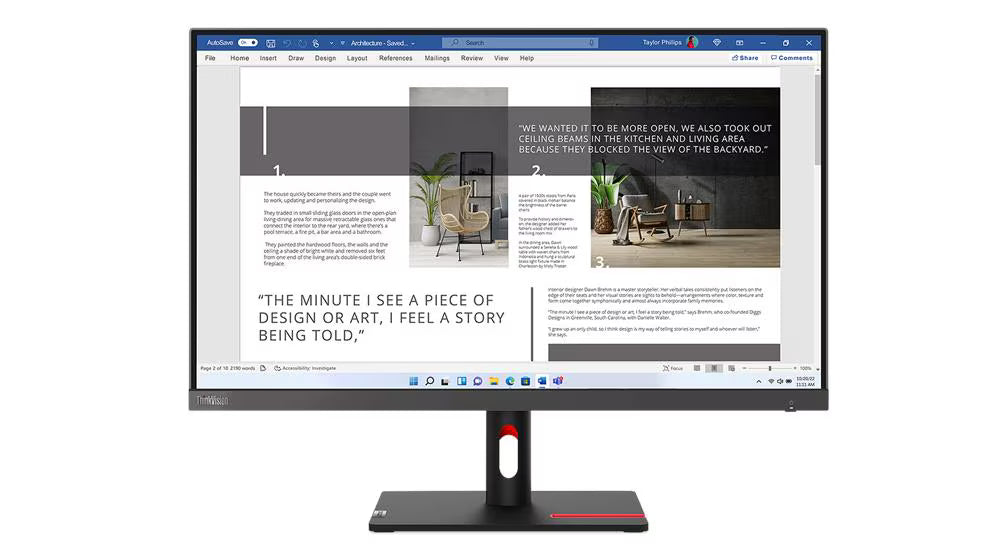 LENOVO ThinkVision S27I-30 Monitor 27" FHD IPS 1920 x 1080 WLED 82 DPI 63DFKAR4LA