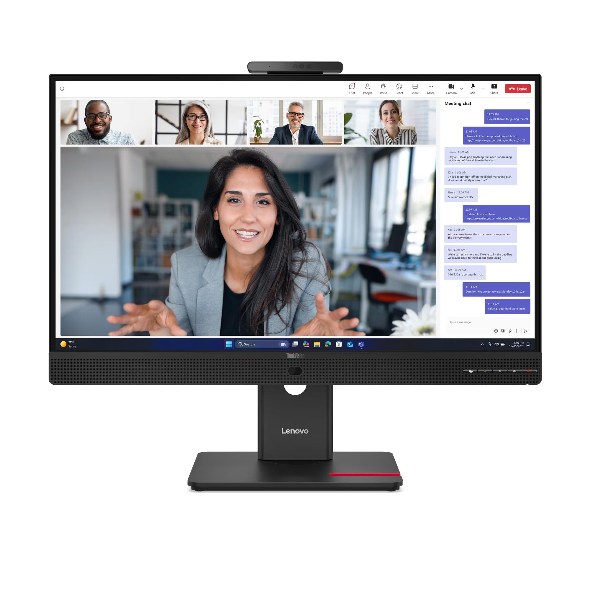 LENOVO ThinkVision T27QD-4v Monitor Plano 27" 2560x1440 WLED 109 DPI 64B8UAR1LA