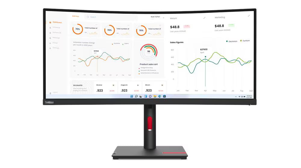 LENOVO 63D4GAR1LA ThinkVision T34w-30 Monitor 34" WQHD VA WLED