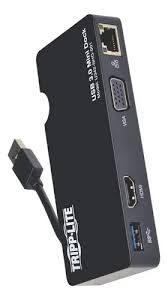 TRIPP-LITE U342-SHG-001 Mini Docking, VGA, Serie, Estación, de conexión, USB, 3.x(5 Gbps), con HDMI, Vídeo, VGA, GbE 
