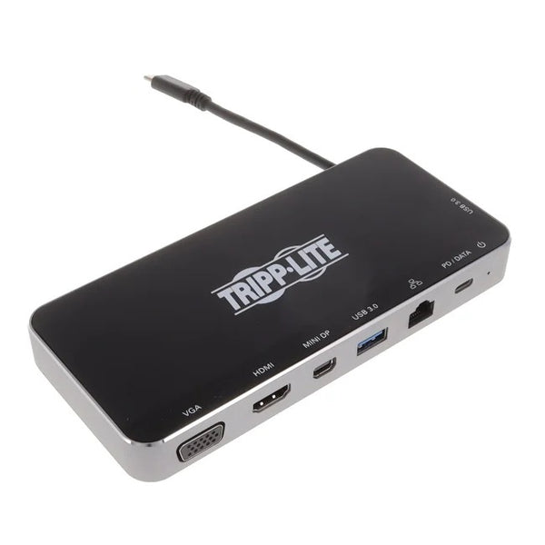 TRIPP-LITE U442-DOCK16-B DOCK, USB, PANTALLA TRIPLE, 4K, Estación de acoplamiento, USB-C,  HDMI, DP, mDP, VGA, RJ-45, USB-A, USB-C, USB-C, PD, Data 
