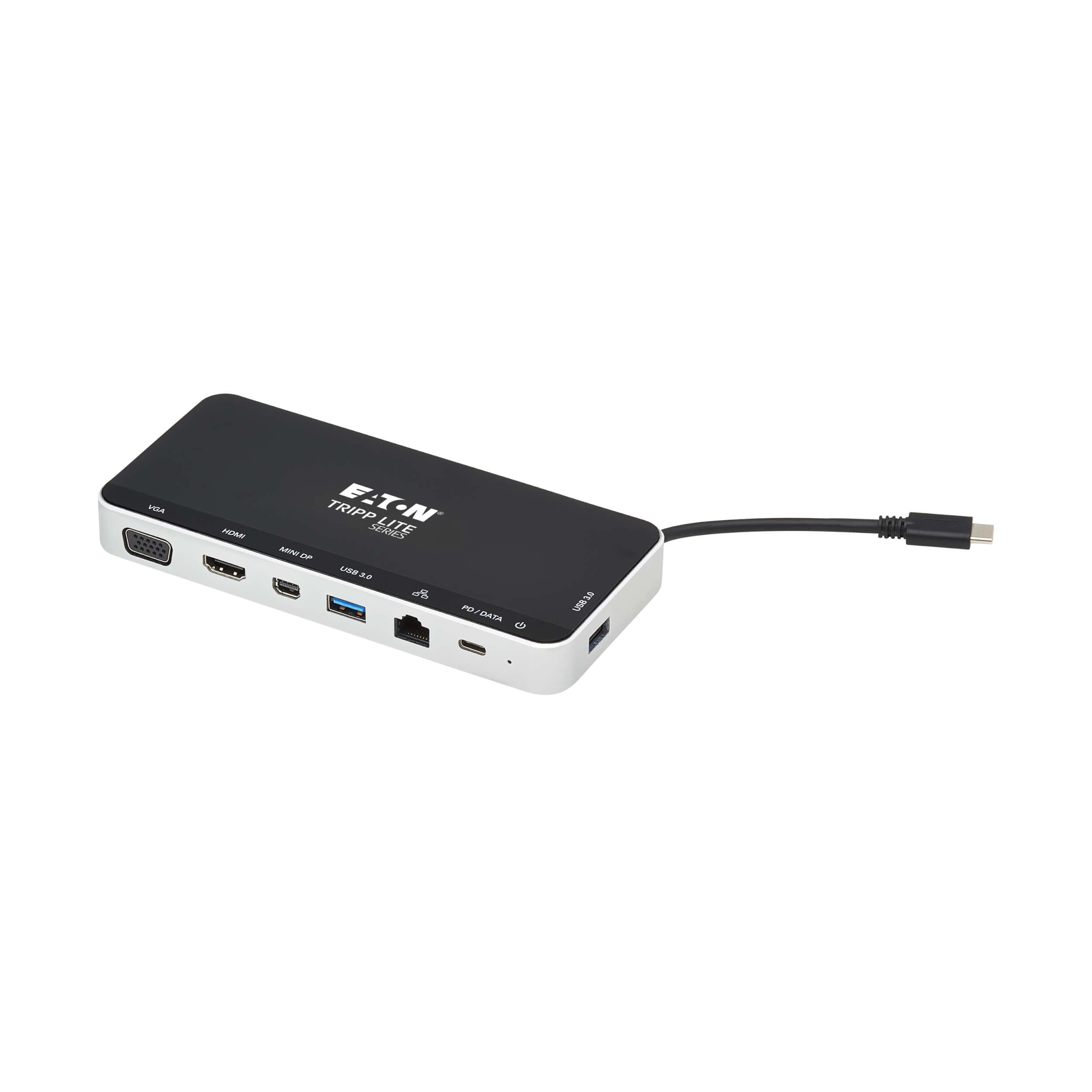 TRIPP-LITE U442-DOCK16-B DOCK, USB, PANTALLA TRIPLE, 4K, Estación de acoplamiento, USB-C,  HDMI, DP, mDP, VGA, RJ-45, USB-A, USB-C, USB-C, PD, Data 