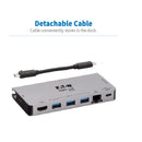 TRIPP-LITE U442-DOCK5D-GY CONEXIÓN, de ACOPLAMIENTO, USB-C, HDMI, USB-A RJ45