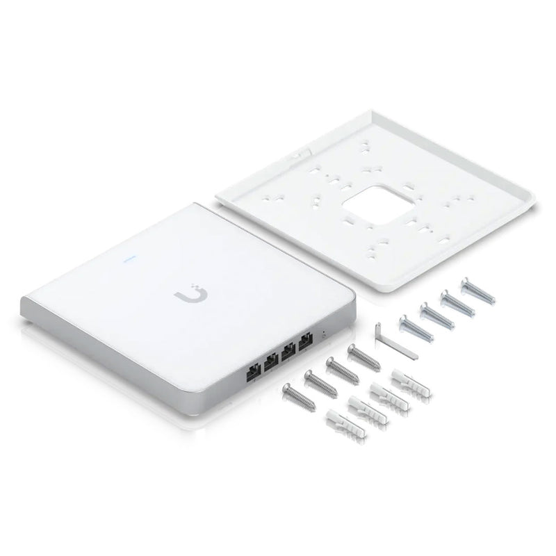 UBIQUITI U6-ENTERPRISE-IW Punto de acceso WiFi 6E para pared con 10 transmisiones espaciales, compatibilidad con 6 GHz, 4 puertos integrado