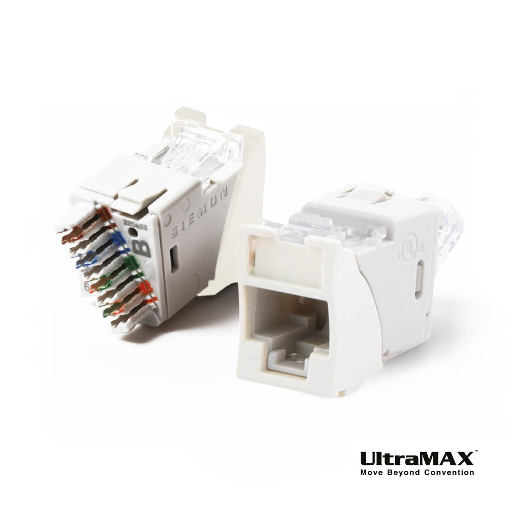 SIEMON U6-H02NB Jack RJ45 Cat6 UltraMAX para Placas Plano Angular color Blanco