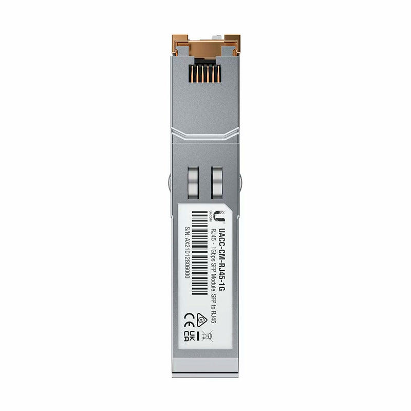 UBIQUITI UACC-CM-RJ45-1G Módulo SFP Soporta velocidades hasta 1G para habilitar un puerto SFP como puerto LAN de cobre Gigabit RJ45