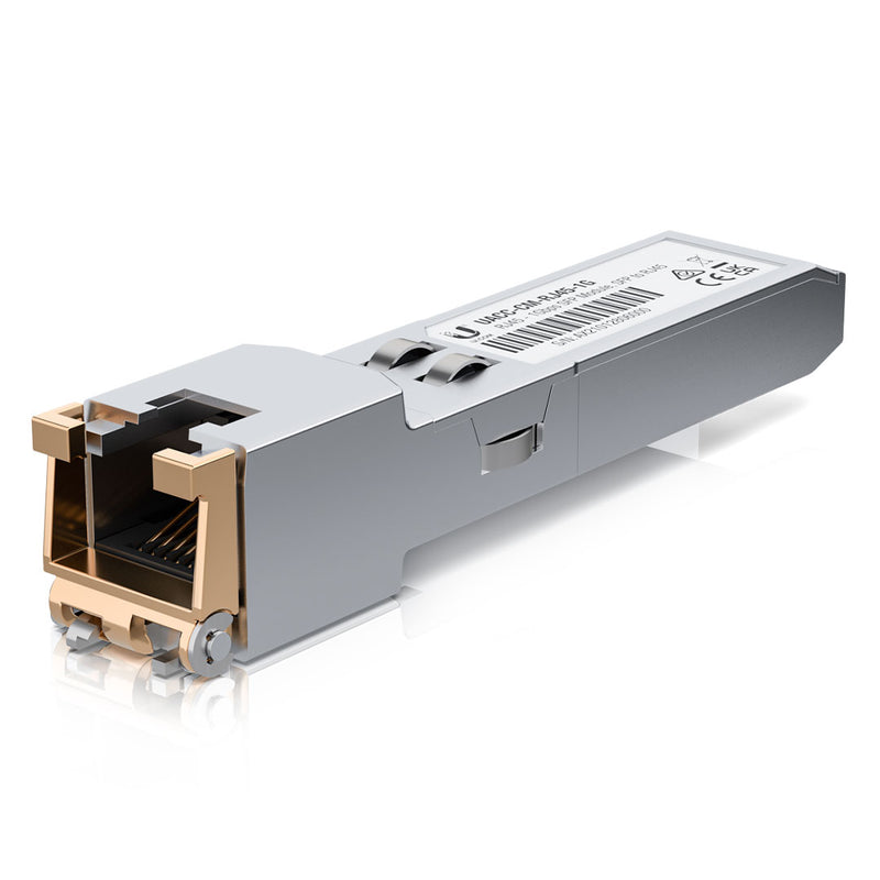 UBIQUITI UACC-CM-RJ45-1G Módulo SFP Soporta velocidades hasta 1G para habilitar un puerto SFP como puerto LAN de cobre Gigabit RJ45