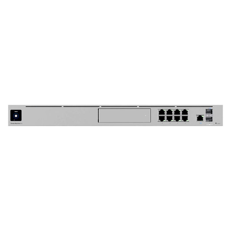 UBIQUITI UDM-PRO, Router Unifi Dream Machine Pro, 01 puerto 10g SFP+ Wan / 1 GBE Wan / 8 puertos 10/100/1000 Mbps RJ-45 Lan, 01 bahía de HDD 3.5"