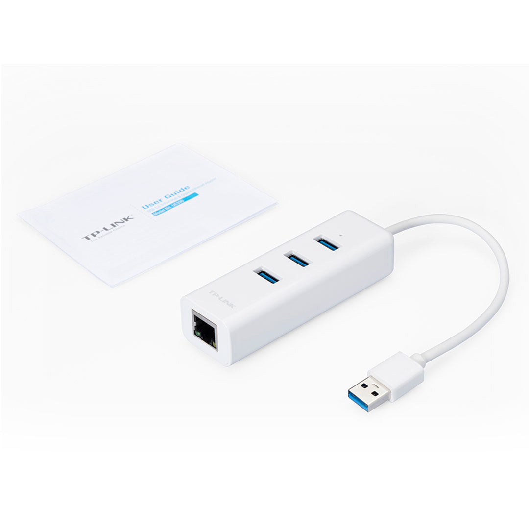 TP-LINK UE330 Adaptador USB 2 en 1 con Hub 3 Puertos USB 3.0