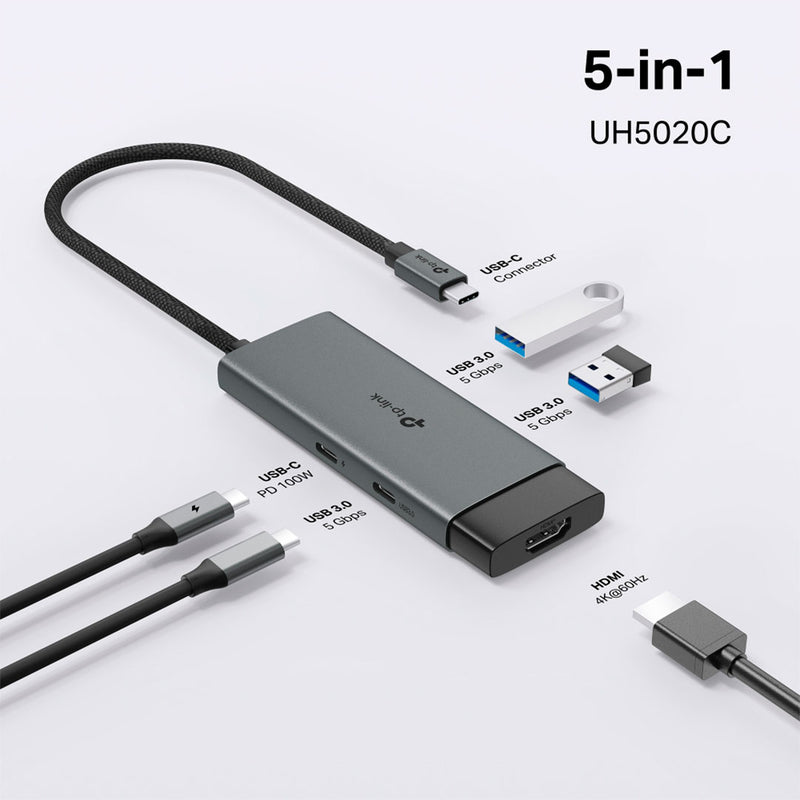TP-LINK UH5020C Adaptador HUB USB tipo C 5 en 1 5Gbps