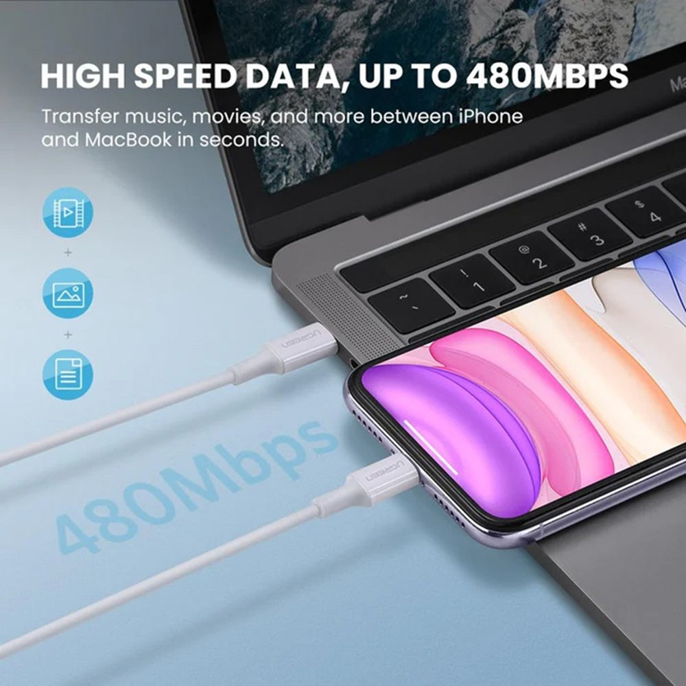 UGREEN US171 10493 Cable USB-C a Lightning 1m Blanco