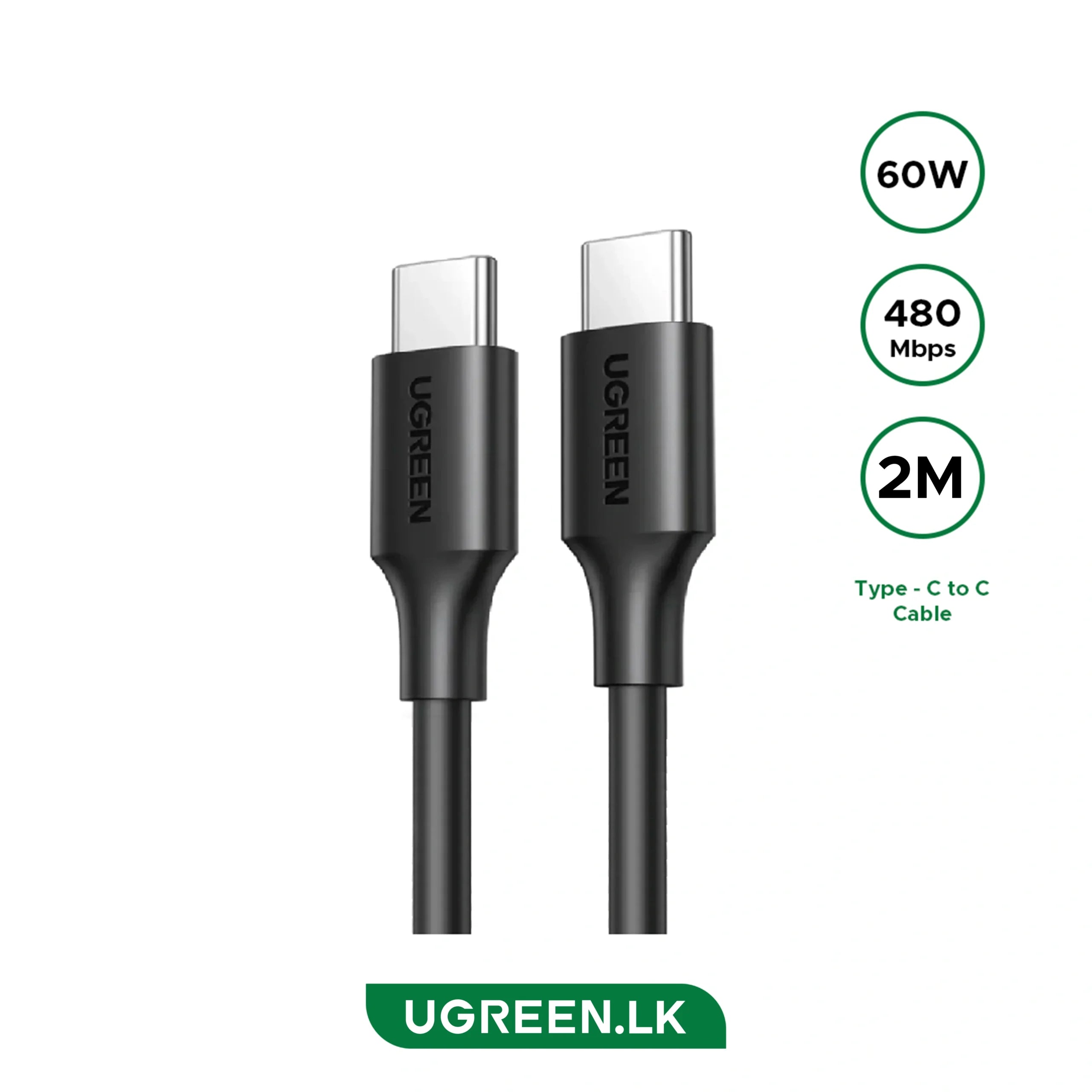 UGREEN US286 10306 Cable USB-C a USB-C 60W 2m