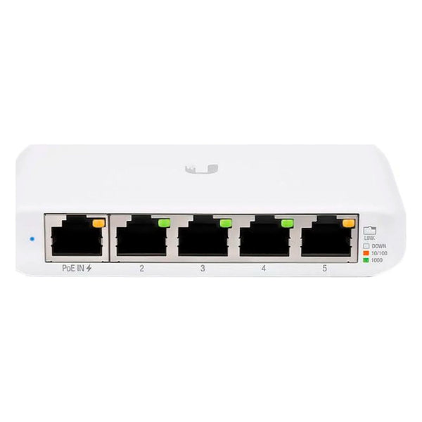 UBIQUITI USW-FLEX-MINI, Switch Unifi administrable mini de 5 puertos 10/100/1000 Mbps, soporta entrada de PoE 802.3AF/AT