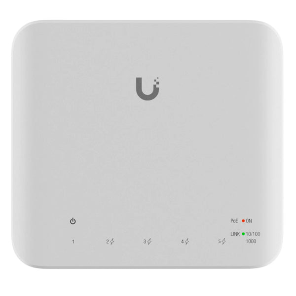 UBIQUITI USW-FLEX Switch Unifi Flex de 5 puertos para exterior IP55 (1 x PoE de entrada 802.3AF/AT/BT y 4 puertos PoE de salida 802.3AF)